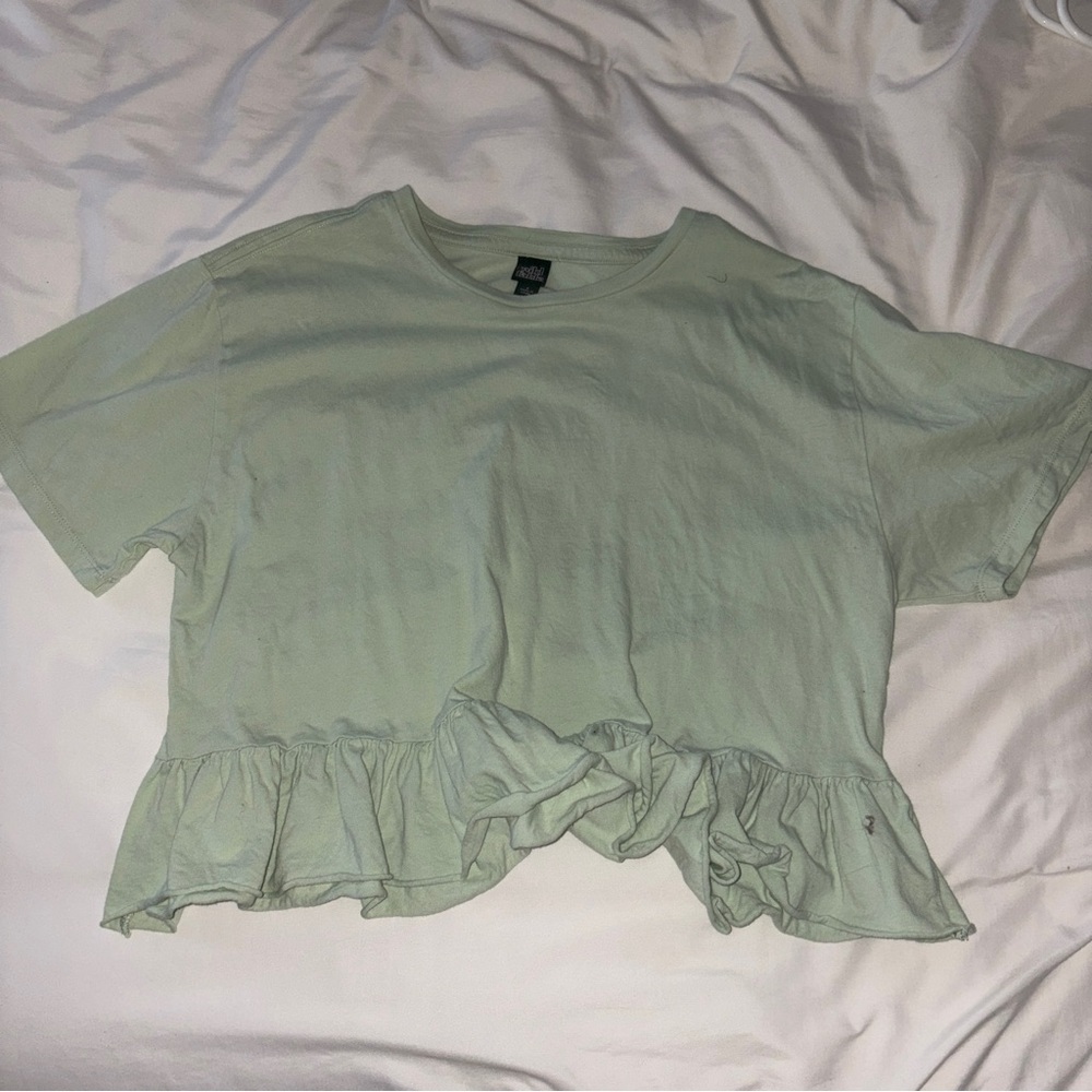 wild fable light green ruffle tee